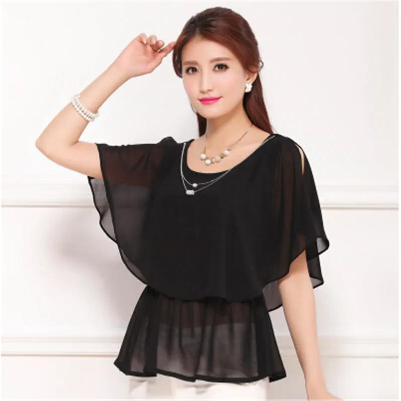 2024 Summer women clothing,Bat sleeve casual Chiffon Shirts,Women Blouse,Feminina Blusas blouses femme