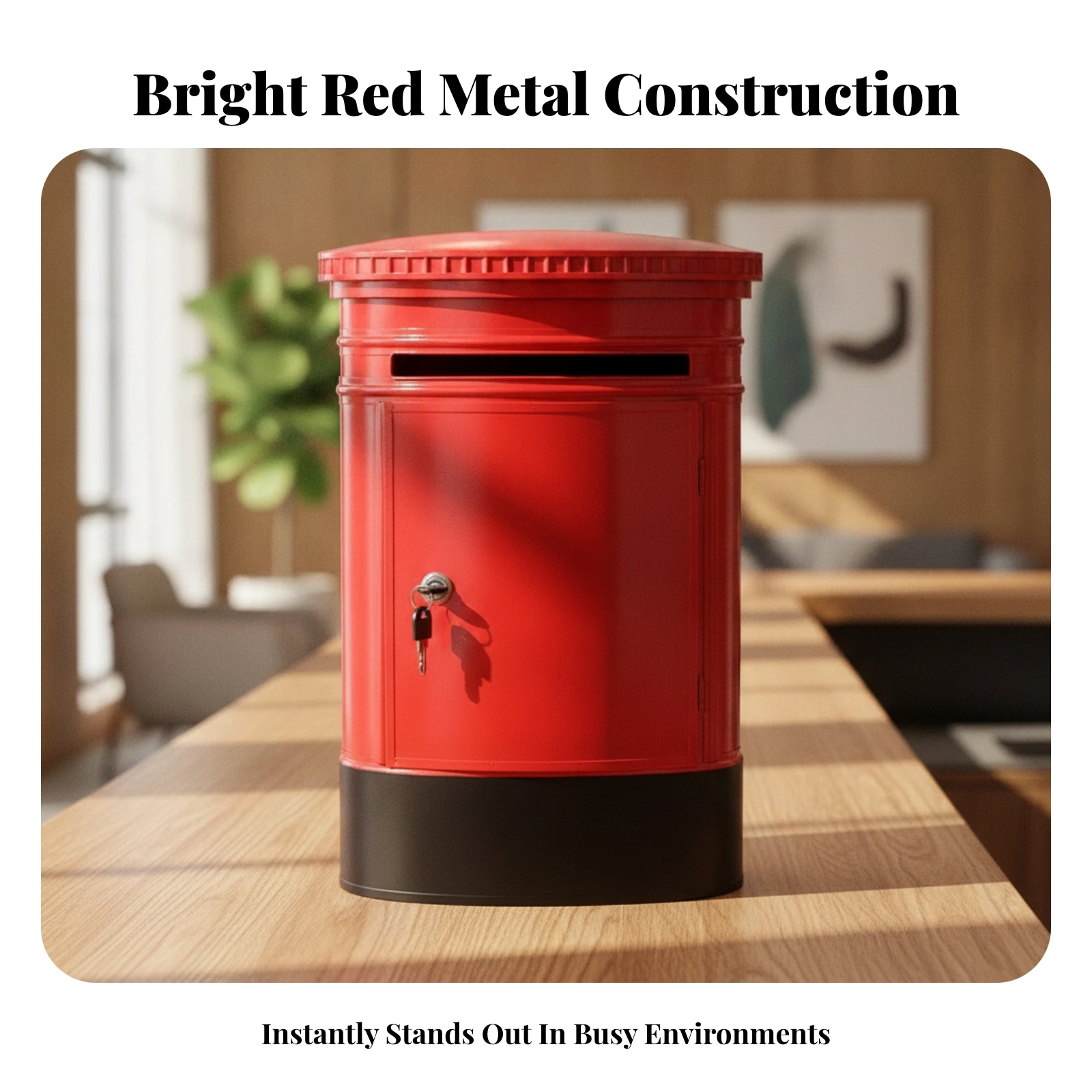 Wall-Mounted Mailbox Sturdy Mailbox with Lock and Key Drop Box Coated Hardware Reinforced for Office, Lobby