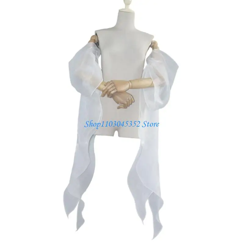 Elegant Wedding Ribbon Sleeves Seethrough Sheer Bridal Armwear Handmade Decorative Arm Coverage for Formal Occasion