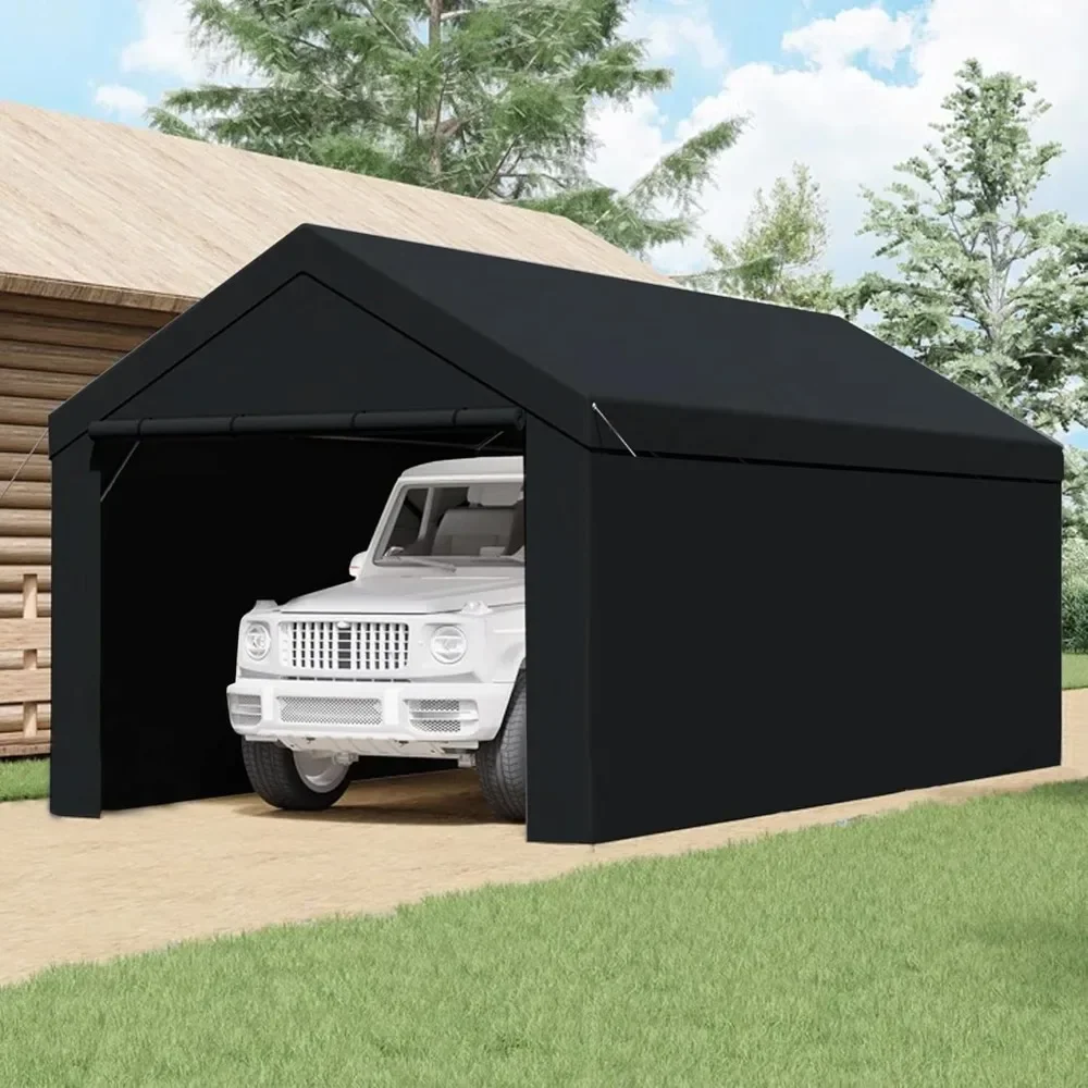 

Canopy Domain 10 x 20 Foot Durable Sidewalls for Garage Carport Canopy Car Tent with Dual Zippers and Roll Up Door, Blac