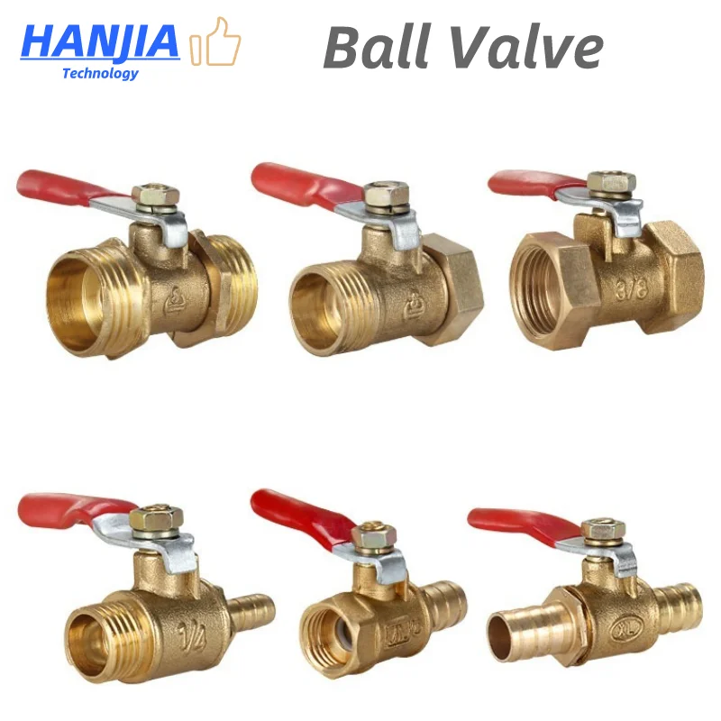 

Brass Water Oil Air Gas Fuel Line Shutoff Ball Valve Pipe Fittings Pneumatic Connector Controller Handle 6-12MM Hose Barb Inline