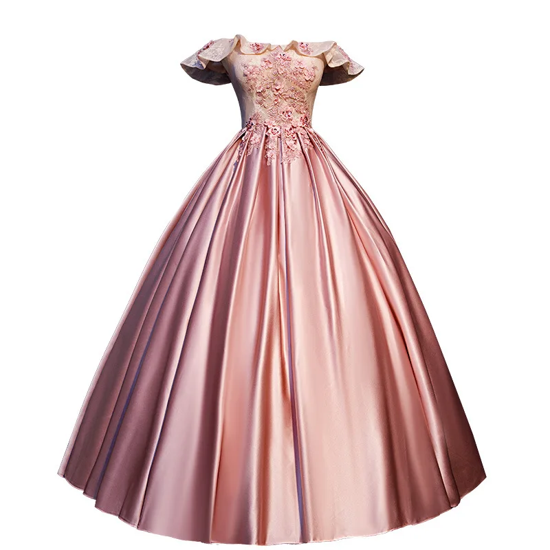 Noble and Elegant Fairy Style Dress for Female Solo Performance, Long Style Student Vocal and Beautiful Voice Host, Fluffy Skirt