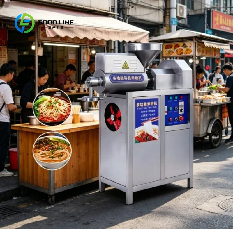 Stainless Steel Rice Noodle Machine Industrial Vermicelli Maker Food Processing Equipment