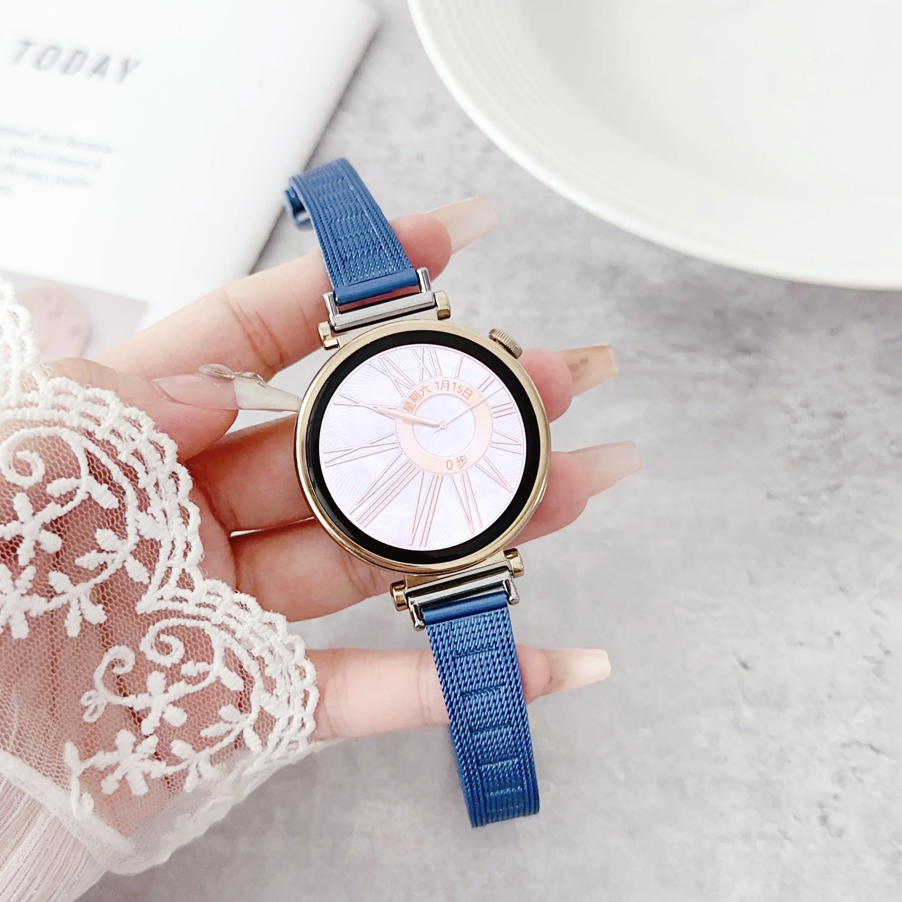 18 mm 20 mm 22 mm Wyszczuplający pasek ze sprzączką ze stali nierdzewnej do zegarka Huawei Watch GT4 5 41 mm 46 mm Smartwatch dla kobiet dziewczyna dama