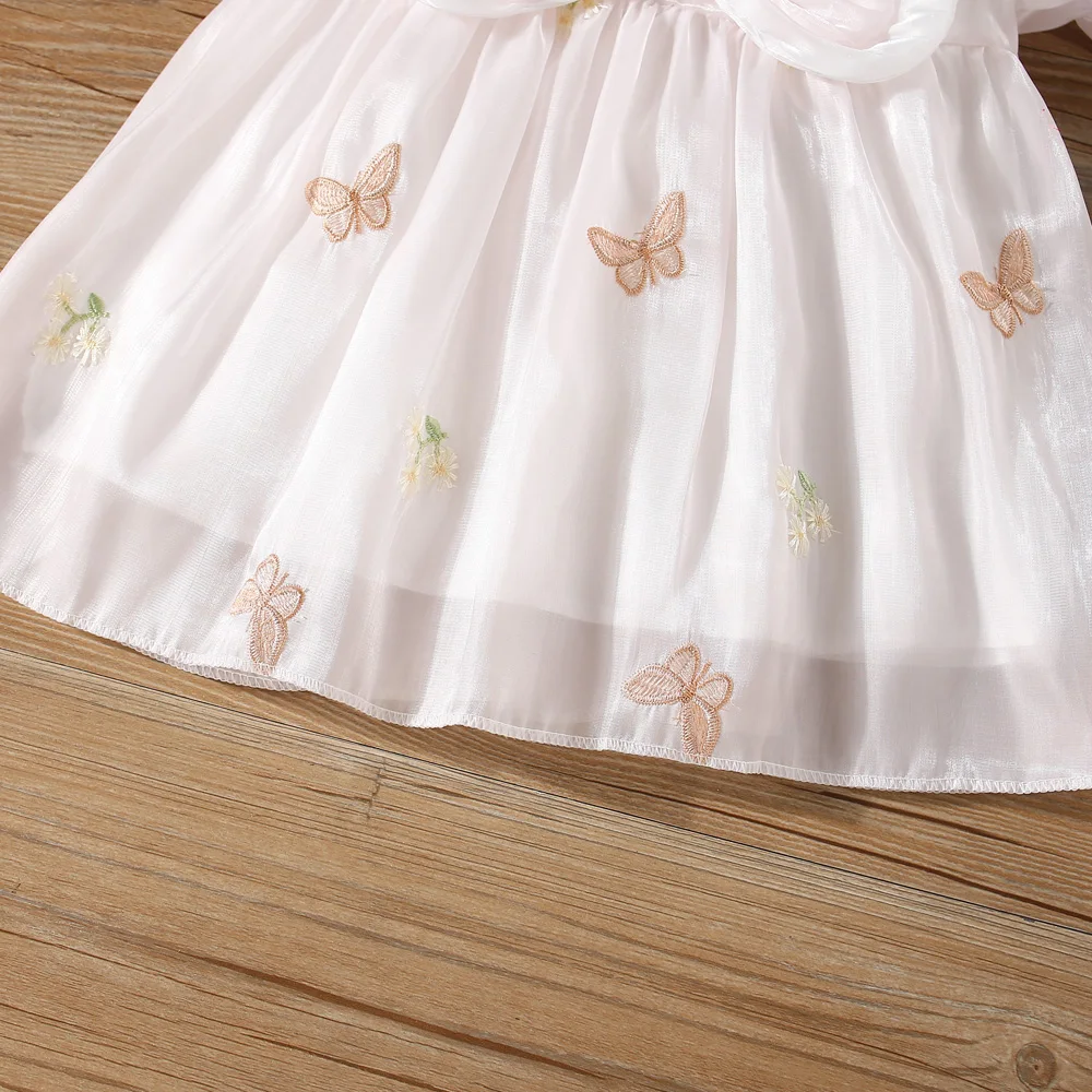 Baby Chiffon Dress Korean Version Summer Short Sleeved Western Style Cute Mesh Dress One Year Old Women Treasure Trend