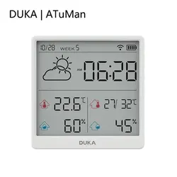 Duka TH3 Electronic Temperature Humidity Sensor Wifi Smart Home Weather Station Rechargeable Digital Thermometer Hygrometer Mini