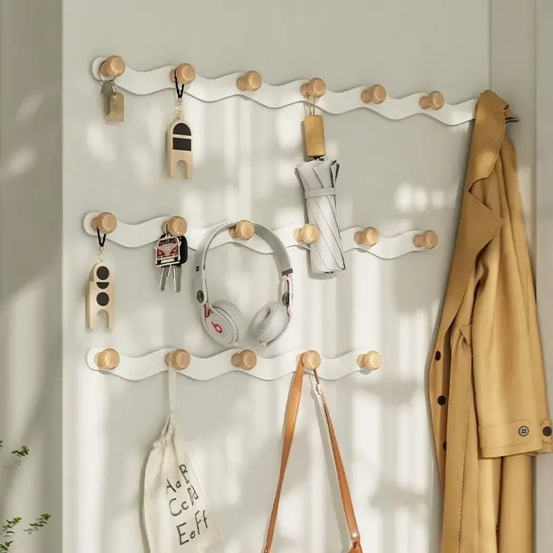 4/5/6/7/8 Door Rear Hook Clothes Coat Hat Scarf Key Hangers Wall Mounted Rack for Livingroom Kitchen Bathroom Organizer Holder image 6