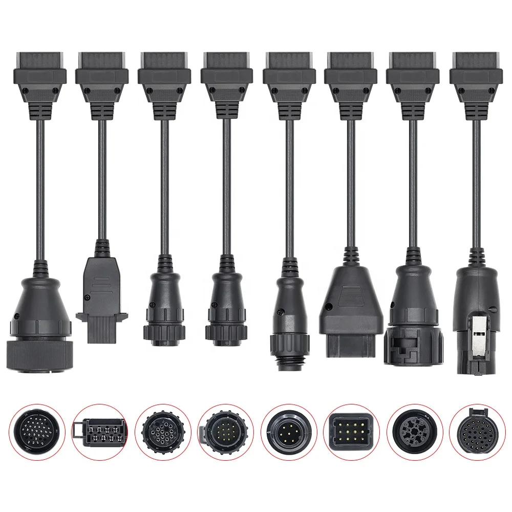 Competitive Price 8pcs Full Set Cables for Trucks OBD2 Cables Full Set Works With Multidiag Diagnostic Tool Scanner