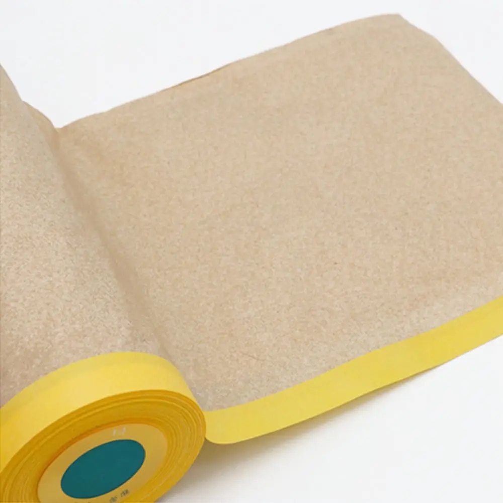 Protective Kraft Paper Masking Roll For Vehicle Spraying Interior Paint Job High Quality Adhesive Shield Tape