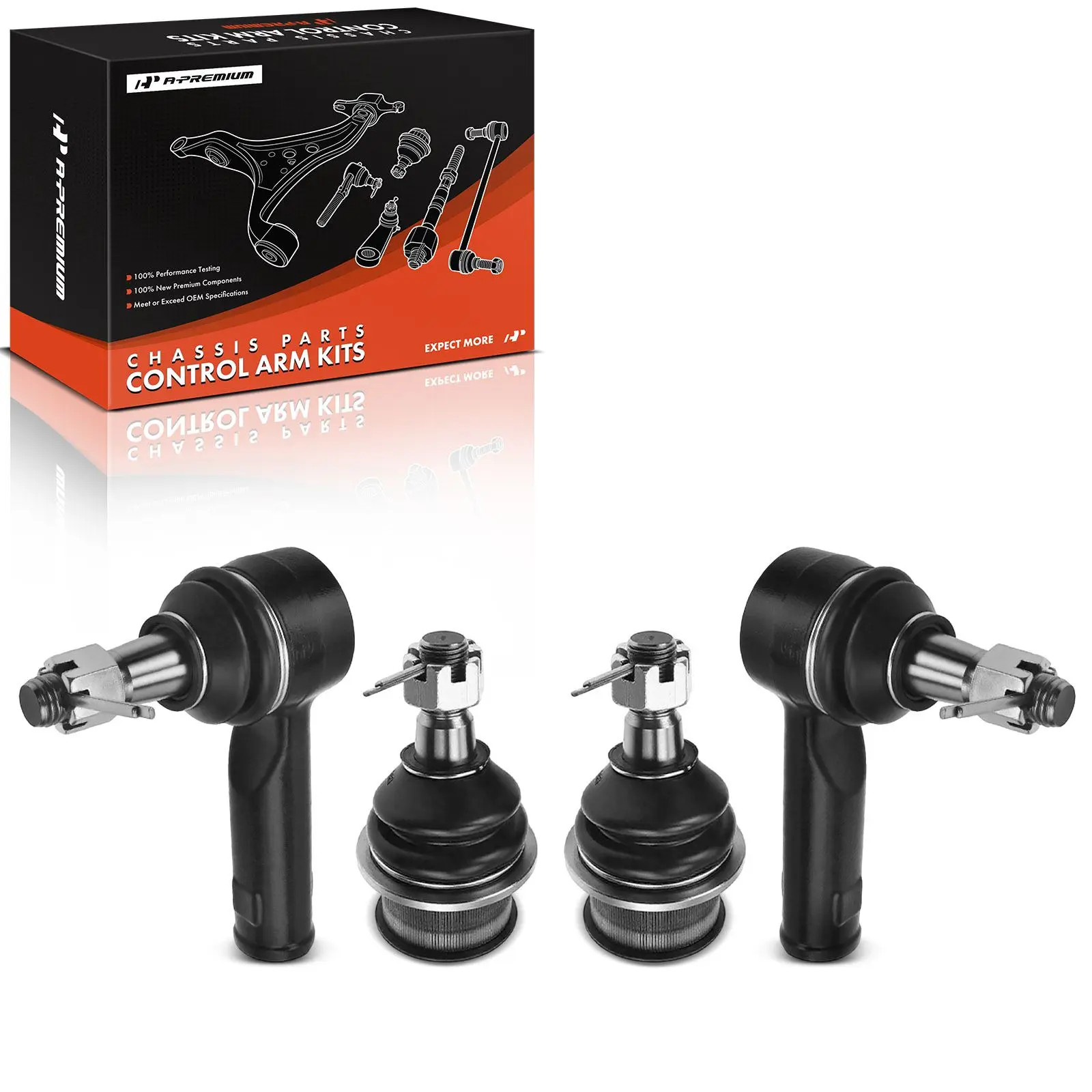 A-Premium 4x Front Tie Rod End Ball Joint for Ford F-150 2004-2008 Lincoln Mark LT 2006-2008