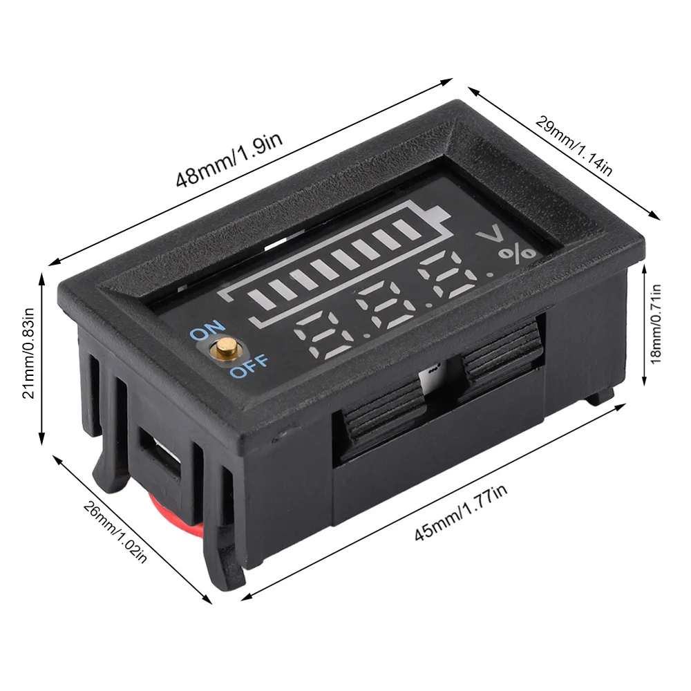 12V Wskaźnik poziomu ładowania akumulatora kwasowo-ołowiowego 2S 3S 4S Miernik pojemności akumulatora LED 8,4V 12,6V 16,8V Tester woltomierza