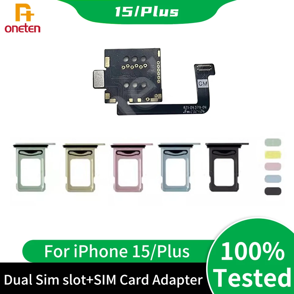For iPhone 15 15Plus Dual SIM Card Adapter Connector Reader Flex