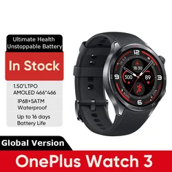 Global Version OnePlus Watch 3 Smart Watch 1.50inches LTPO AMOLED Display Snapdragon W5 Processor Dual Frequency GPS Wear OS