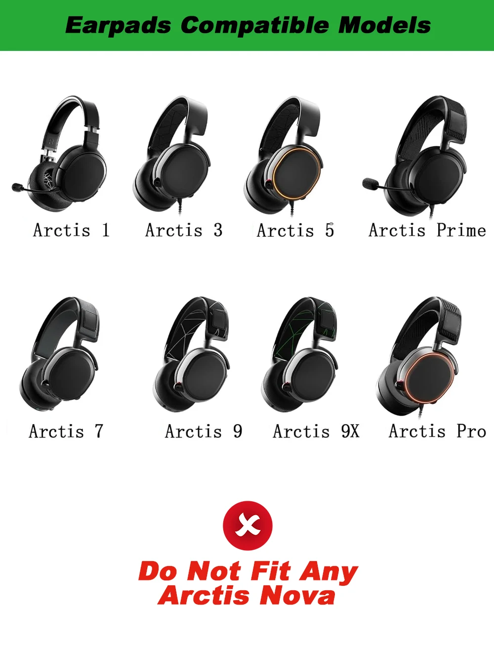 Nauszniki do słuchawek Steelseries Arctis 1 3 5 7X 7P 9 9X PRO, wymienne nauszniki, osłony z siatki, gąbki z pianki memory, osłony z proteinowej skóry. — zdjęcie produktu 5