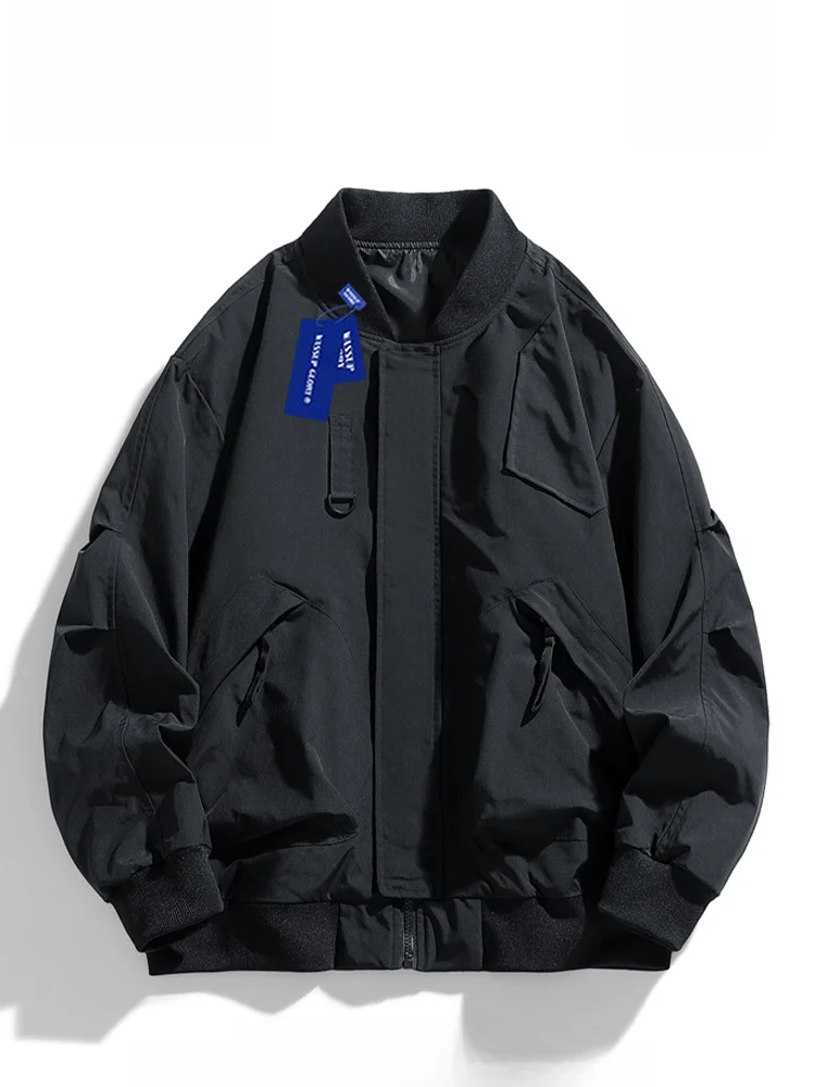 

Wassup Glory Men's Pilot Jaet Autumn American Functional Sle Workwear Coat Trendy Baseball orm Loose Fit Anti-Wind