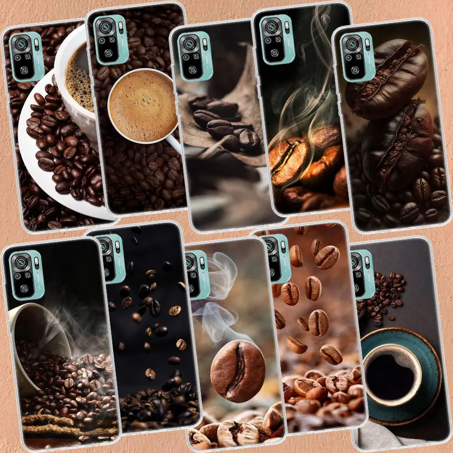 Newly Baked Coffee Beans Phone Case For Xiaomi Poco X3 F6 X4 F4 GT M3 M4 M5 M5S X5 X6 Pro 5G F5 F3 F2 F1 Mi Note 10 Lite Silico