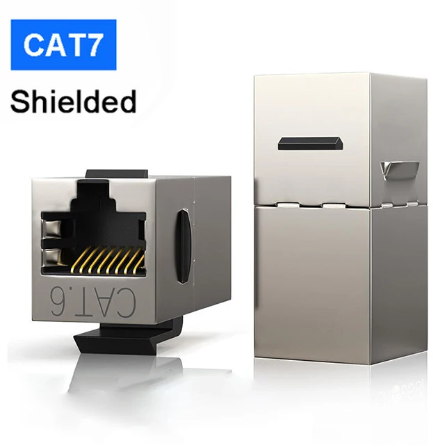 ZoeRax 2 Stück Cat7 Cat6a Cat6 Cat5e Keystone-Koppler, RJ45 Keystone-Buchse Inline-Koppler, geschirmter RJ45 8P8C bis zu 10 Gbit/s