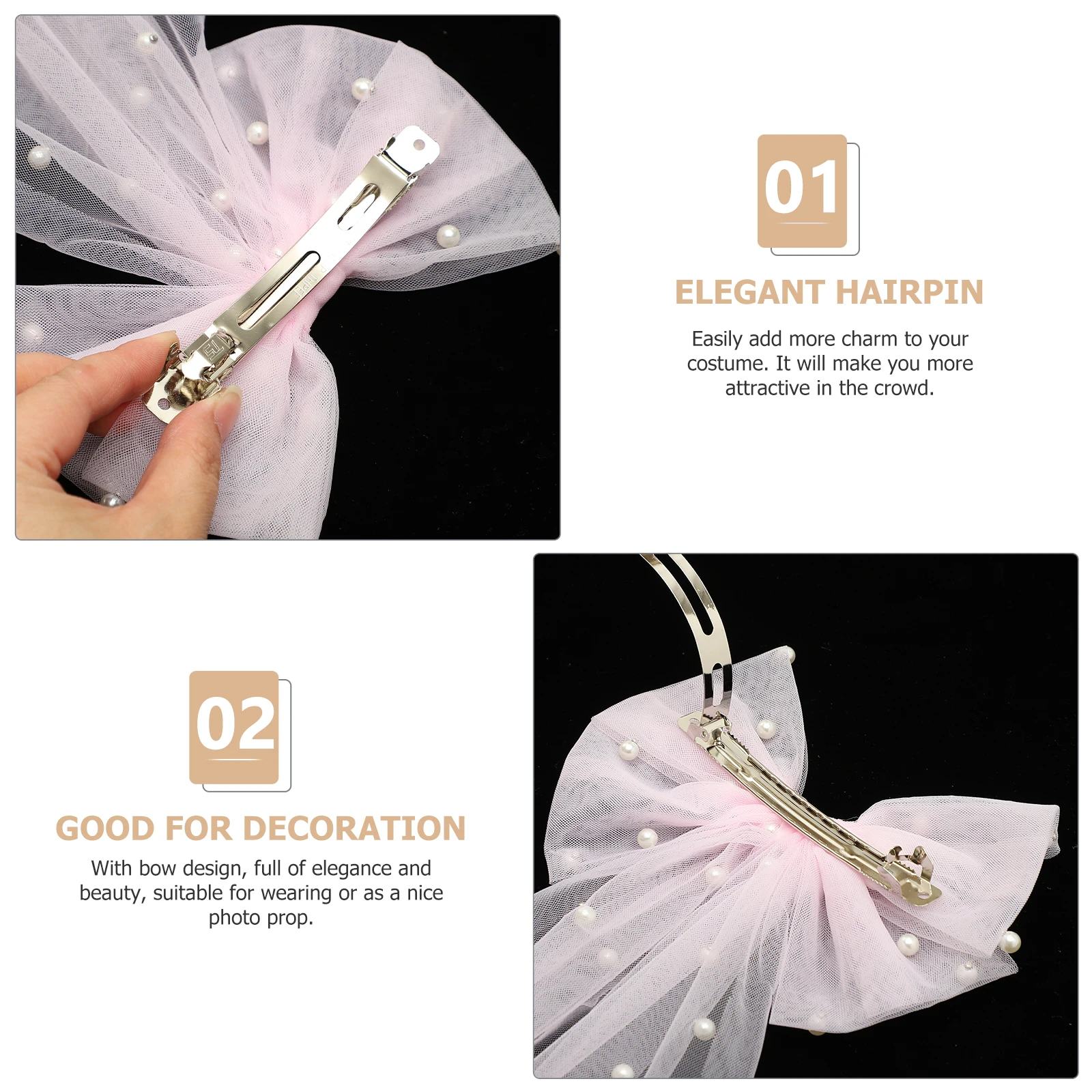 

Elegant Pearl Bowknot Hairpin Bridal Wedding Veil Bow Hairpin For Party Cosplay Headpiece Decorative Bowknot Hair Bows