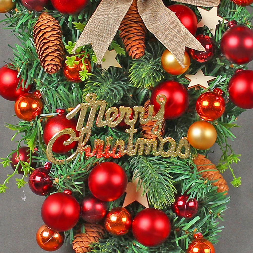 

Christmas Bow Wreath For Front Door Outside Xmas Garland Window Wall Hanging Tree Decor Winter Party Supply