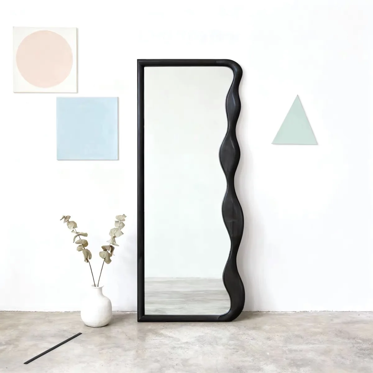 French antique full-length mirror wall-mounted bedroom retro floor-to-ceiling mirror clothing store fitting mirror American livi
