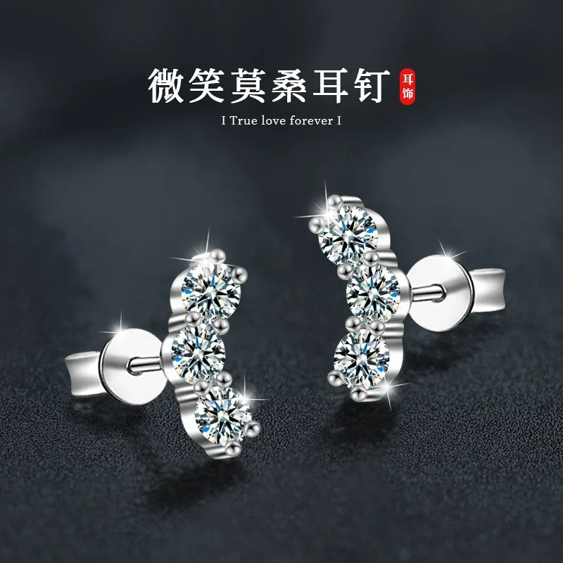 

ZFSILVER Fashion Trendy Classic s925 Silver Color D Moissanite Design Simple Face Earrings Women Accessories Jewelry Gift XEZ080