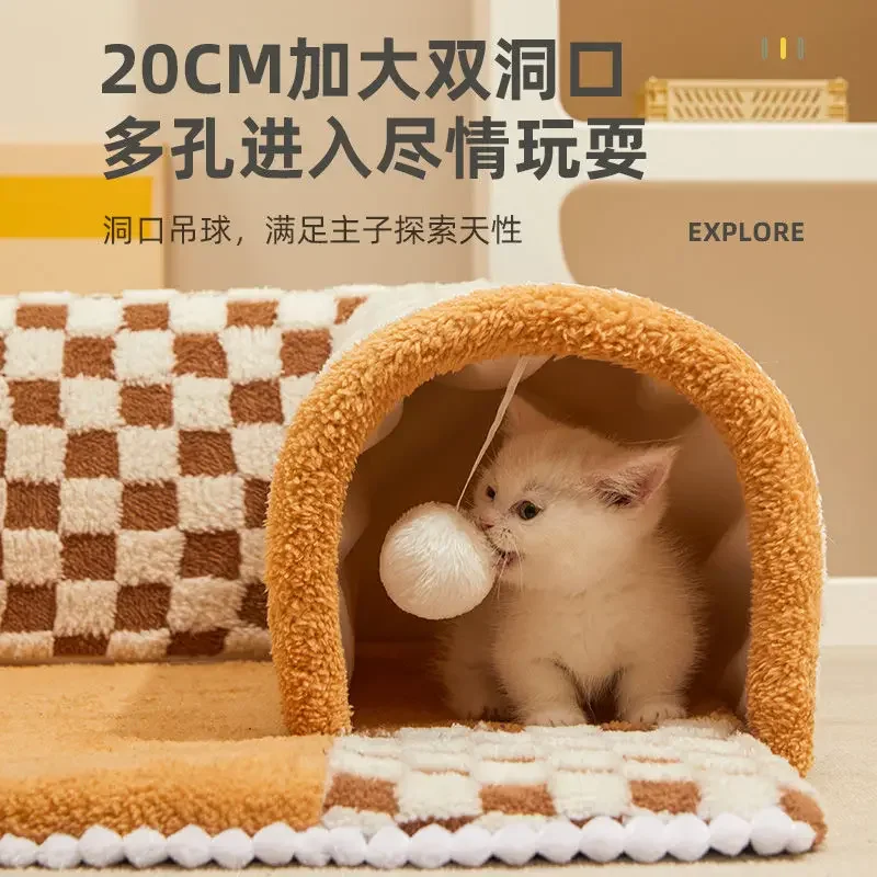 Imagem -02 - Removível e Lavável Cat Shelf House Warm Cat Nest Cat Tunnel Safe Home Supplies Inverno Novo