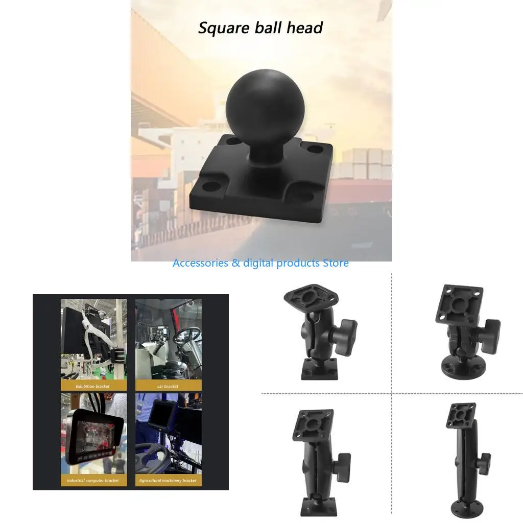 77JD Multiple Motorcycle Device Holder Quick Install Square Base 1in Ball Head For Navigation And Communication