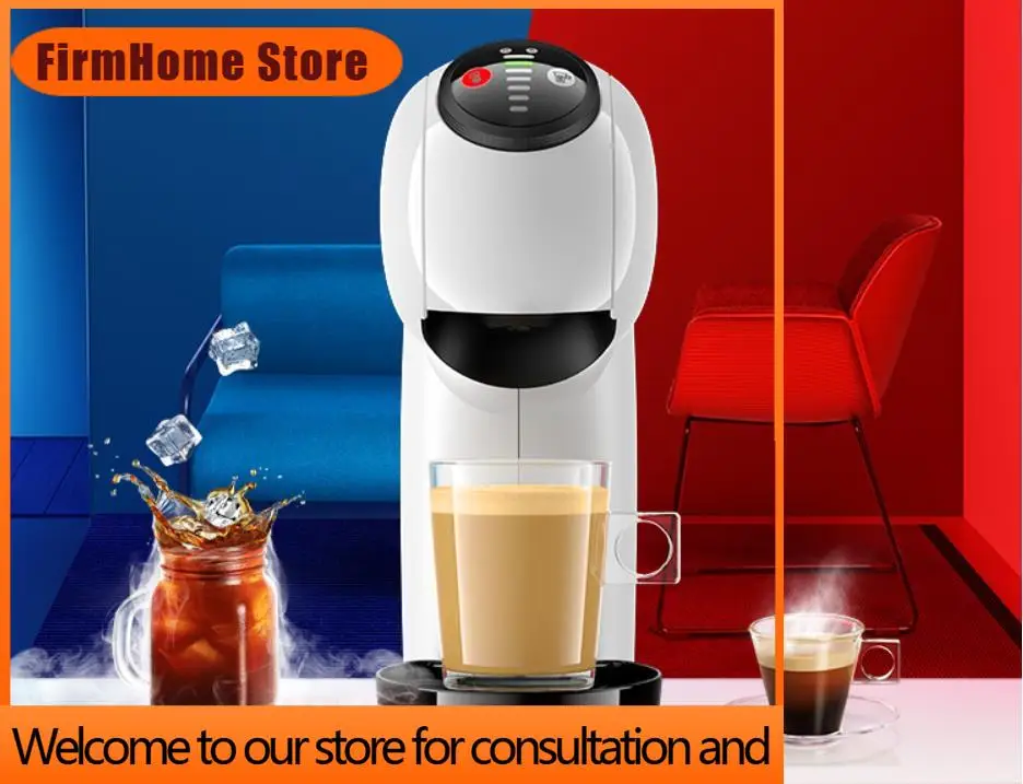 FirmHome StoreNescafe Dolce Gusto Italian Capsule Home Coffee Machine White Household Cafe Maker Espresso GENIO Basic 15BAR Mil