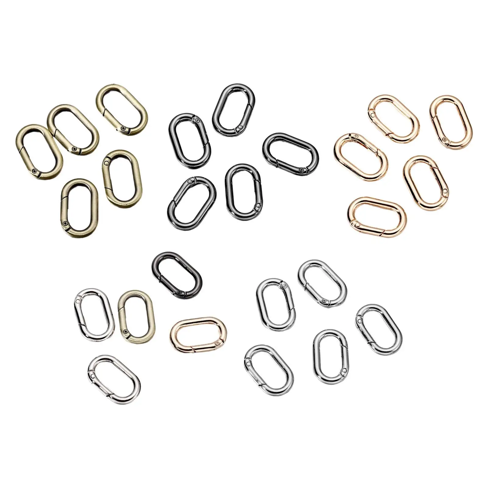 5Pcs Spring Oval Rings Carabiners for Handbag Strap Luggage Accessories Bag