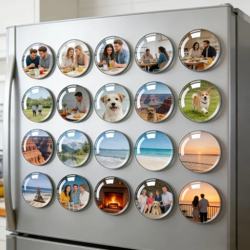 100pcs DIY Acrylic Fridge Magnet Blanks - Self-Adhesive Shapes with Magnets Rectangle Circle Square Shapes