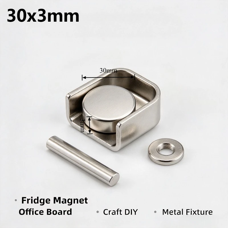 30x3mm Round Disc Rare Earth Neodymium Magnet, NdFeB Permanent Magnets Bulk for Industrial Fixing Fridge DIY Projects