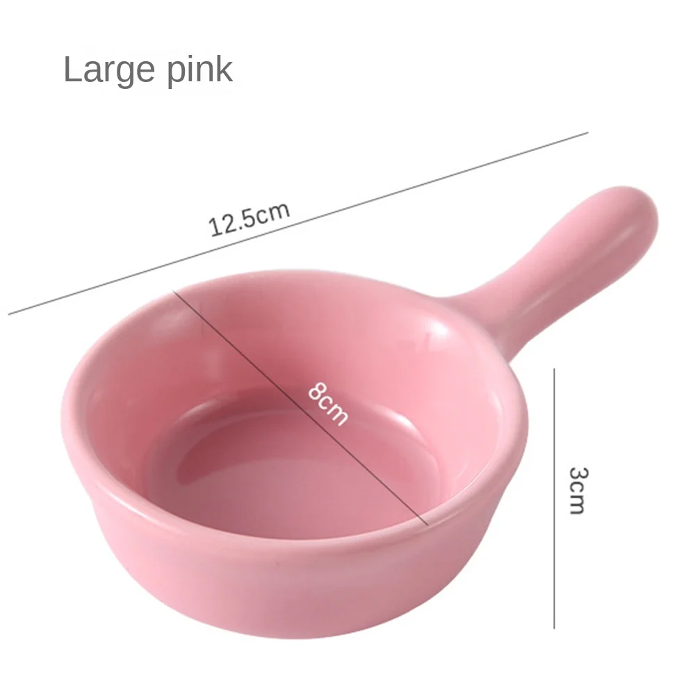 1Pcs Mini Ceramic Sauce Plate with Handle Super Cute Tray Seasoning Dish Condiment Plate Sushi Soy Snack Dipping Home Bowl