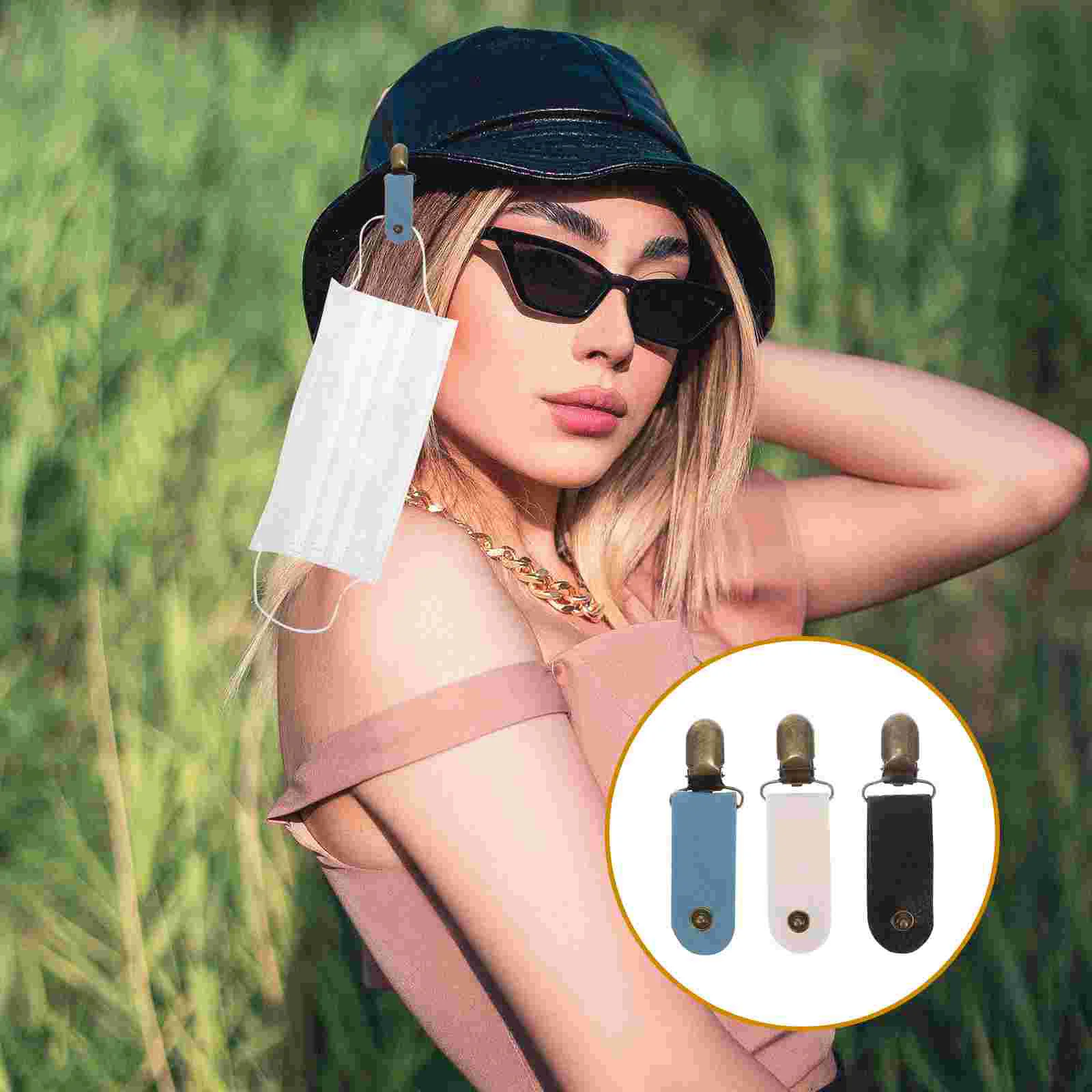 3 Pcs Hat Clip Travel Caps Clips for Portable Backpack Retainer Pu Handbag Holder