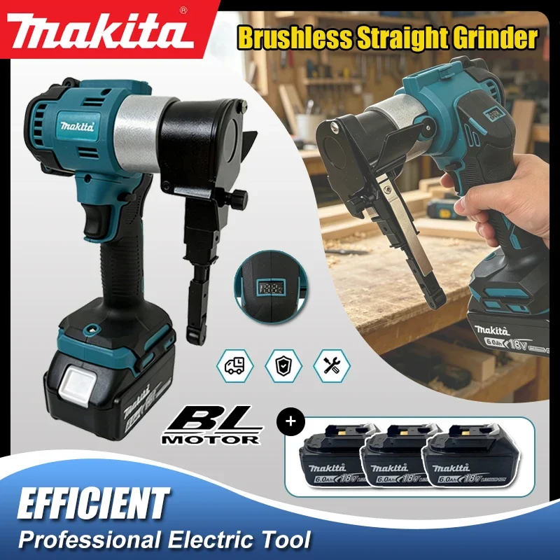 

Makita Brushless Cordless Belt Sander Portable Straight Sanding Machine Multifunctional Metal Wood Polishing Derusting PowerTool