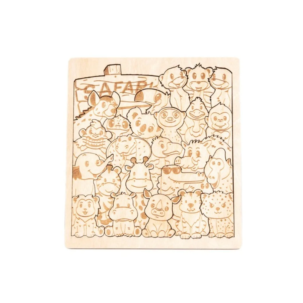Wooden Irregular-Shaped Puzzles Dinosaur Forest Ocean Animal Animal-shaped Puzzle Children Education Stacked Jigsaw