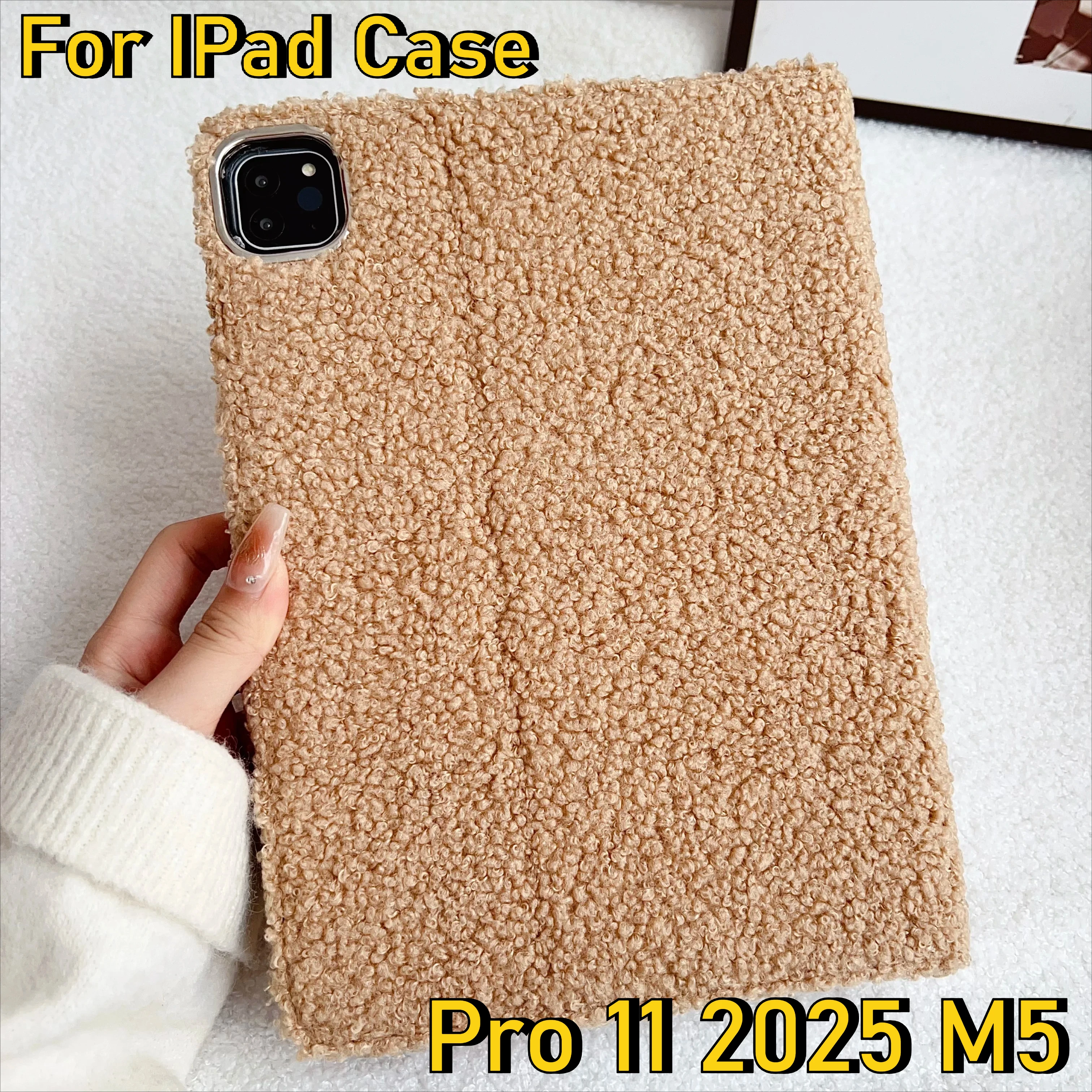 2026 Curly Hair Leather Tablet Case for IPad Pro M5 A16 11th Air 11