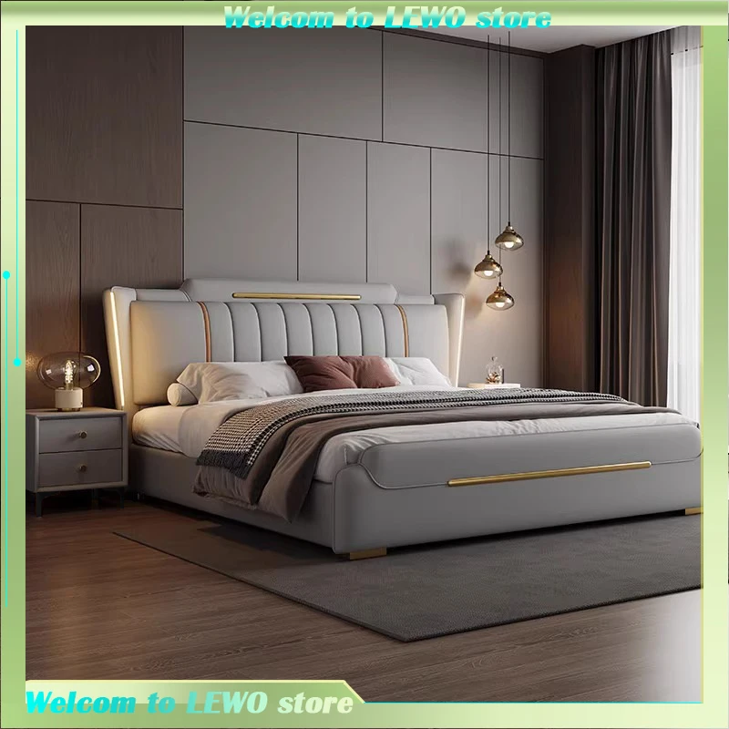 

Light Luxury Bed Aesthetics Minimalist Fashionable Design Simple Bed Wedding Reading Camarotes Para Dormitorio Home Furniture