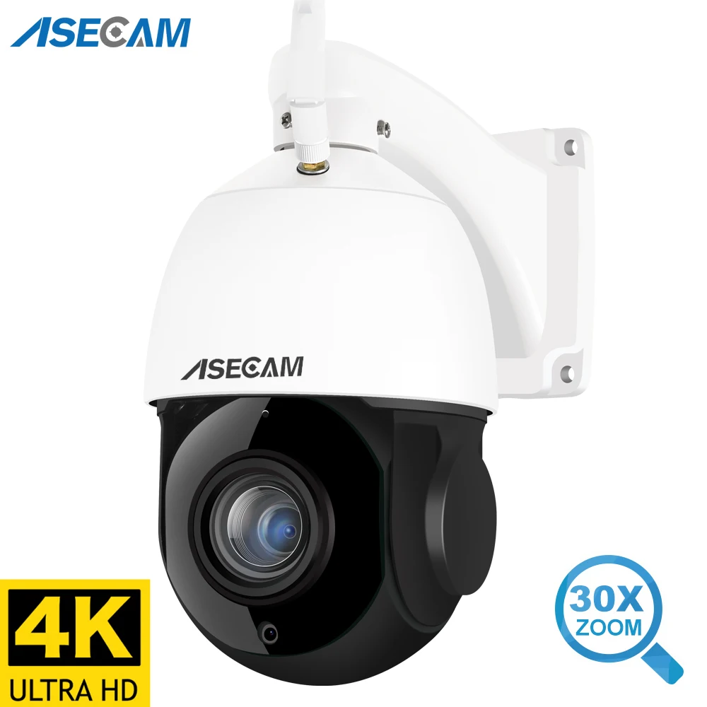 8MP 4K PTZ IP Camera Wifi 30X Optical Zoom Outdoor Human/Vehicle AI Tracking POE Onvif CCTV Audio Speed Dome Surveillance