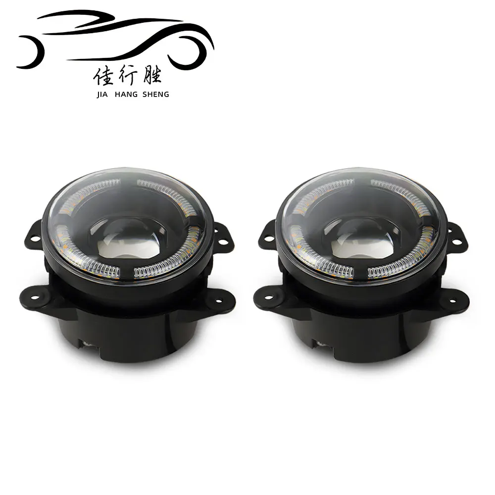 2PCS 60W 4Inch Work Light Round LED Fog Lights Passing Lamps Angel Eyes For Chrysler PT Cruiser Dodge Grand Cherokee Lada