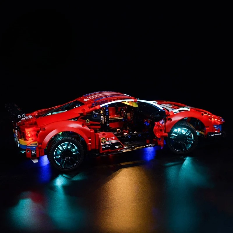 LED-Beleuchtungsset, geeignet für LEGO Ferrari 488, GTE AF Corse 51 42125, Bausteine, Ziegel, DIY-Lampe, Spielzeug-Set, Modell nicht im Lieferumfang enthalten