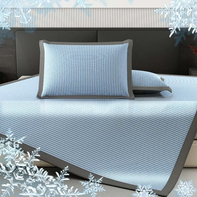 1PC Ice Silk Sleeping Mat for College Students Summer Jacquard Cooling Pad Nonwoven Breathable Cover for Dorm Bedroom Bed Use