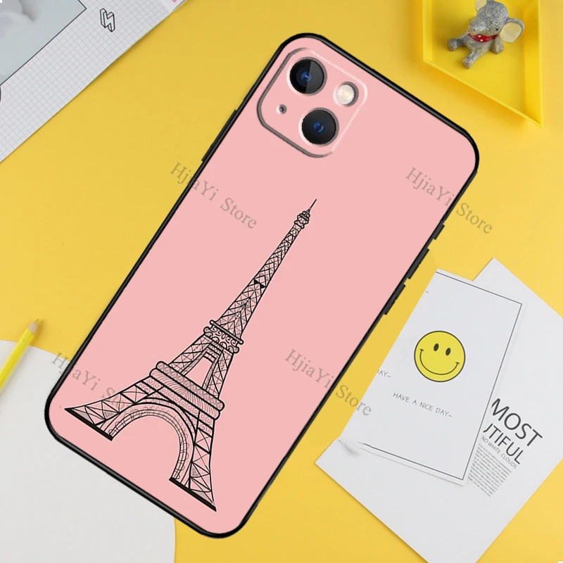 Paris Eiffel Tower Case For iPhone 13 11 12 14 15 16 Pro Max XR XS X Plus 13 Mini Bumper Cover Capa