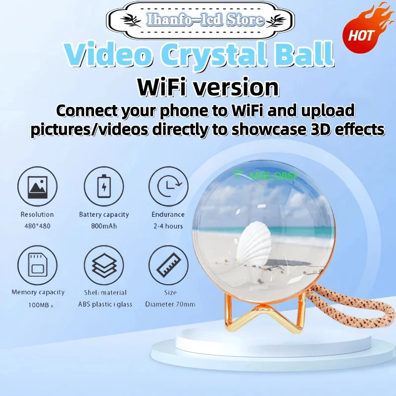 Customizable video ball DIY art glass ball light - upgraded WiFi mobile transmission video personalized ball customization gift