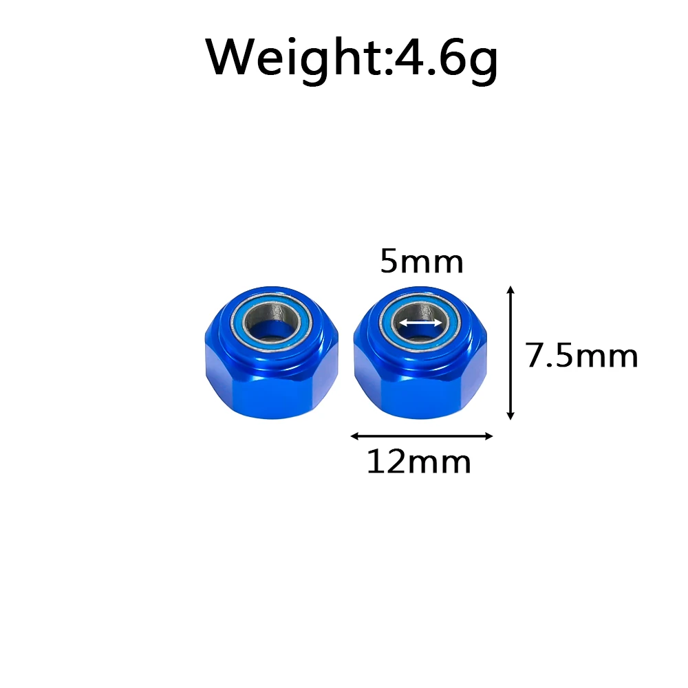 2pcs Aluminum Alloy Bearing Hexagonal Joint (front wheel only)  for Tamiya DT-03 Upgrade Parts