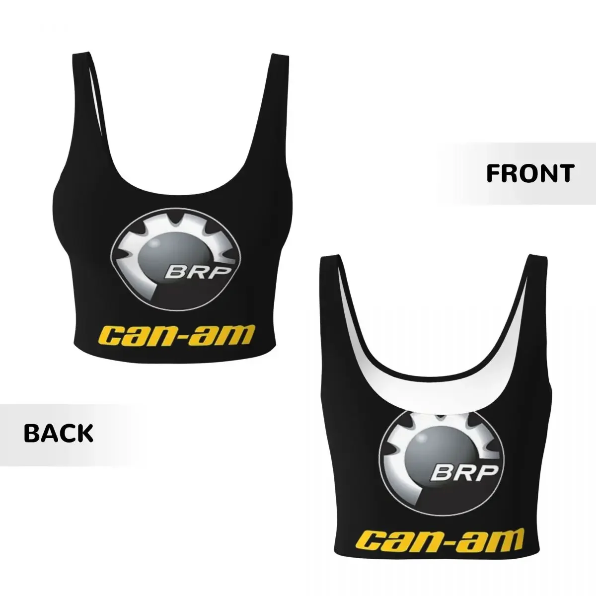 Custom Can-Am BRP Motorcycle Women Sports Vest Bras Gym Workout High Impact Yoga Crop Tank Tops