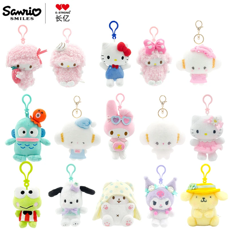 Genuine Sanrio Hangyodon Melody Kuromi Pendant Plush Toys Small Charms Sayuri Model Doll Stuffed Toys Girls Boys Birthday Gifts
