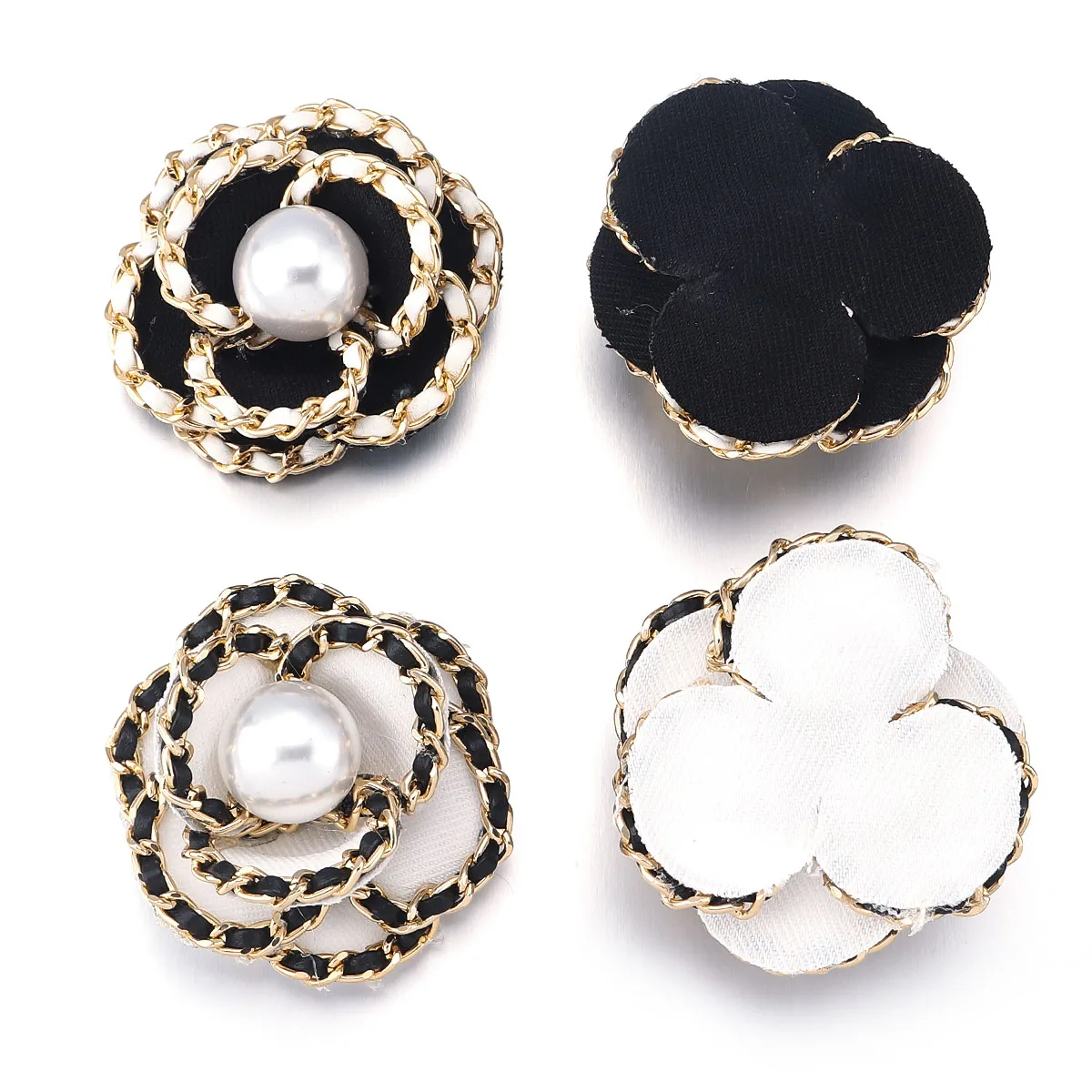 1Pc 패브릭 동백 진주 꽃 패치 의류 바느질 용품에 대한 유행 Applique DIY 공예 모자를 쓰고 있죠 브로치 홈 장식품