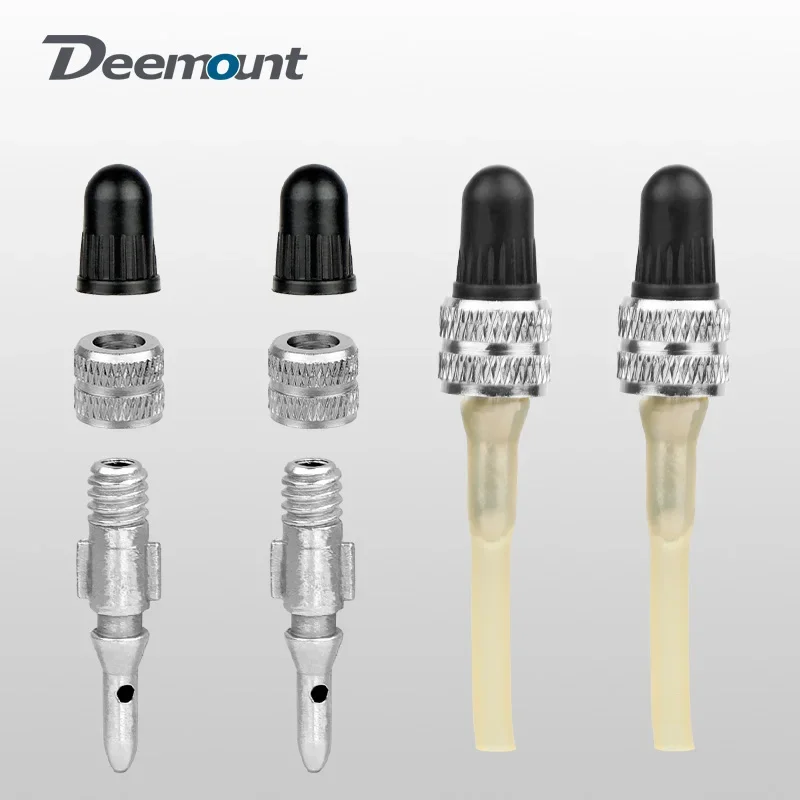 2/5PCS Inserts for Dunlop Valve Copper Nuts Zinc Alloy Bicycle Woods Blitz Tube Nozzle D/V Core Replacement W/ Extra Hose