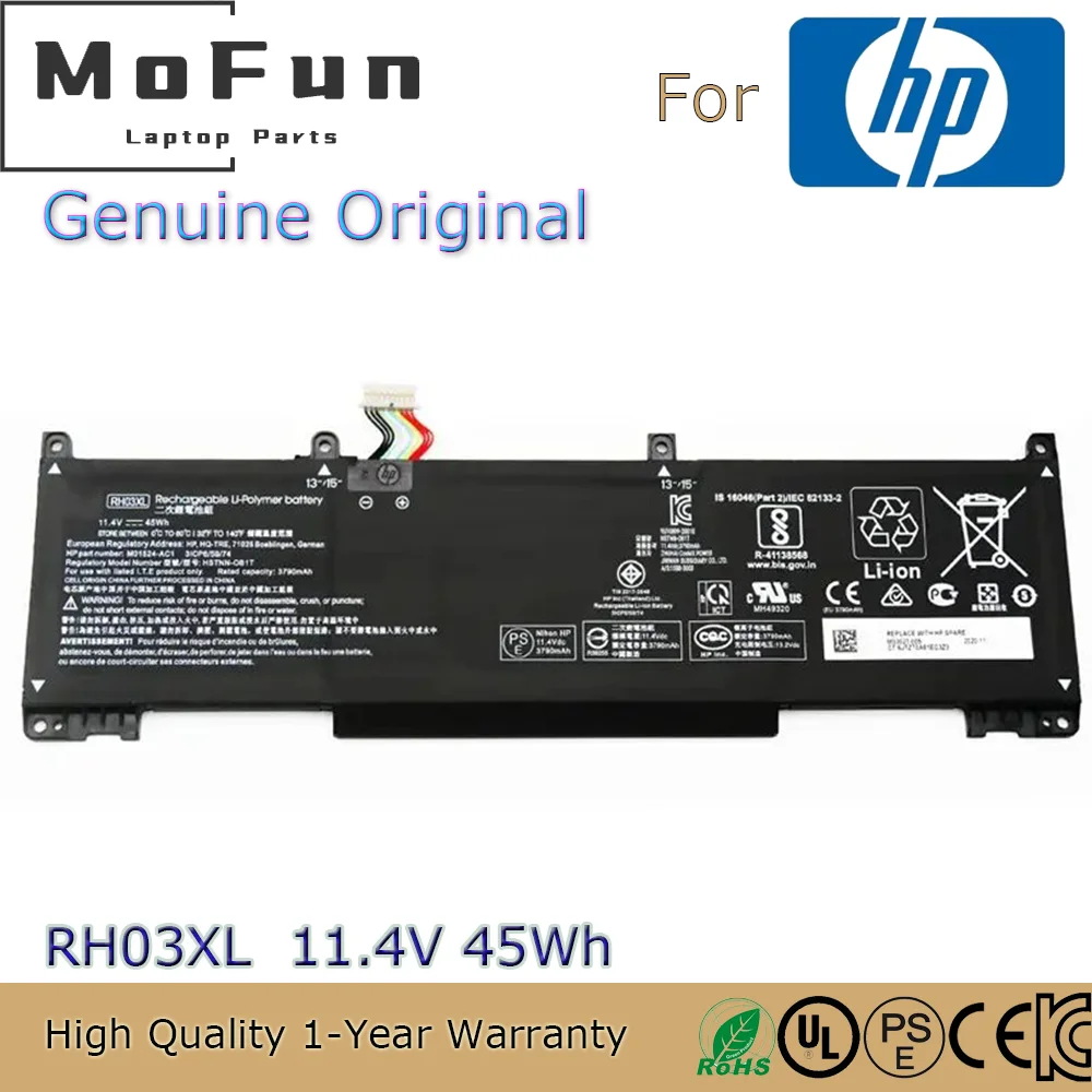 Brand New Original RH03XL 11.4V 45Wh Laptop Battery for HP ProBook 430 440 630 650 G8 HSTNN-OB1T HSTNN-DB0B