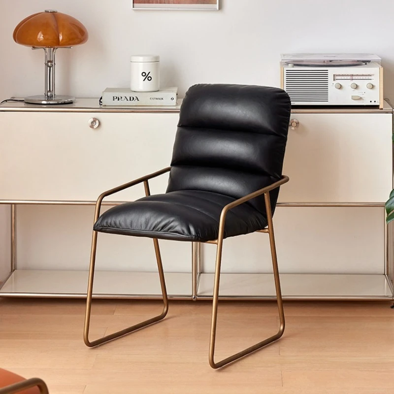 Chaise de salle à manger Antique de luxe, style nordique moderne, avec dossier rétro en métal, mobilier d'accent pour salon